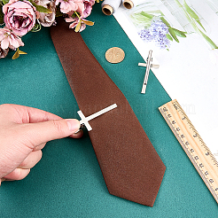真鍮のタイクリップ  クロス  プラチナ  58x27.5x21.5mm&nbsp;BUTT-WH0024-064P