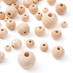 6 стиль натуральных круглых деревянных бусин и джутовых шнуров WOOD-YW0001-02