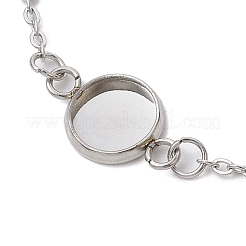 Bracciali in acciaio inossidabile 304 con montatura a cabochon rotondo&nbsp;BJEW-JB11092-02