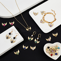 30шт 15 цвета подвески из сплава со стразами FIND-GA0003-29