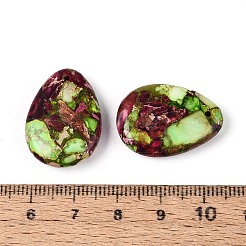 染色された天然インペリアルジャスパーペンダント  ティアドロップチャーム  オリーブドラブ  25~25.5x18~18.5x5.5~6.5mm  穴：1~1.5mm&nbsp;G-Q601-08G