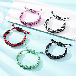 5 bracelet tressé en polyester et élasthanne à 7 brins pour hommes et femmes&nbsp;BJEW-JB12571