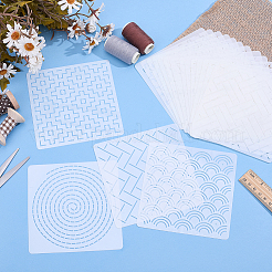 ペット刺繍テンプレート18個  混合図形  130x130x1mm&nbsp;DIY-ME0003-65