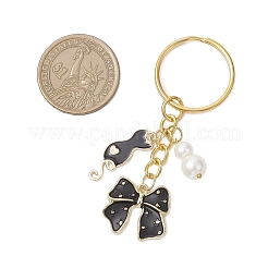 3 шт. 3 стиля брелок из сплава эмали и стекла с имитацией жемчуга&nbsp;KEYC-JKC01301