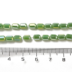 電気メッキガラスビーズセット  多面カット  ABカラー  コラム  オリーブドラブ  4x5~6mm  穴：1mm  約80個/連  40~48cm&nbsp;EGLA-D031-01A