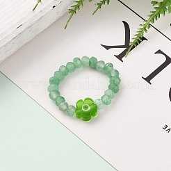 Окрашенные натуральные малайзийские нефритовые бусины rondelle растягивающиеся кольца RJEW-JR00313