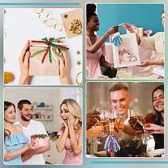 6 шт. 6-х цветное самоклеящееся тканевое украшение-цветок&nbsp;AJEW-BC0009-51