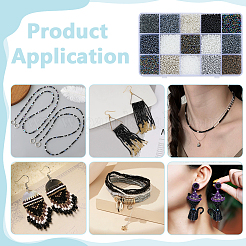 15 стиль стеклянных бусин&nbsp;SEED-WR0001-12