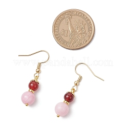 Комплект из круглых бусин из натурального кварца и сердолика SJEW-JS01335