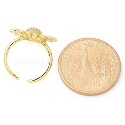 Латунные кольца из манжеты с прозрачным цирконием RJEW-M029-01G