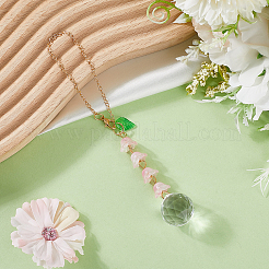 Подвесные украшения в стиле лэмпворк с изображением ландыша&nbsp;AJEW-WH20048-13B