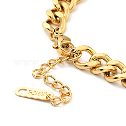 Ионное покрытие(ip) 304 нержавеющая сталь прямоугольный браслет с панцирными цепями для женщин BJEW-P273-03G