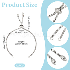 12 шт. регулируемый слайдер из нержавеющей стали 304 для изготовления браслета MAK-UN0001-21