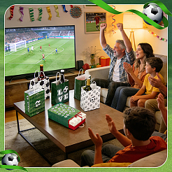 Bolsas de mano de almacenamiento con estampado de fútbol de papel&nbsp;ABAG-PH0001-98