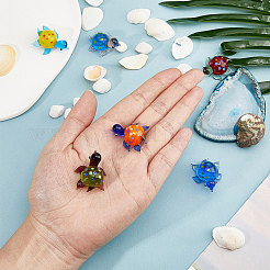 6 шт. 6 цвета черепаховое стекло украшения для дома&nbsp;DJEW-GF0001-60