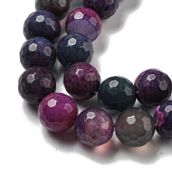 Brins de perles d'agate craquelée de feu naturel à facettes&nbsp;G-F447-12mm-N05