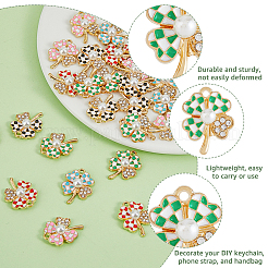 30шт 5 цвета сплава эмалевые подвески&nbsp;ENAM-HY0001-16