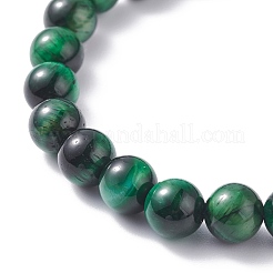 Bracciale elasticizzato con perle di occhio di tigre naturale tondo da 8.5 mm per donna ragazza&nbsp;BJEW-JB07152-03
