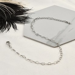 Латунь сердца ссылка браслеты для женщин&nbsp;BJEW-G735-07P