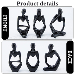 3 шт. 3 стиля смоляные абстрактные мыслители дисплей украшения AJEW-WH0270-623A