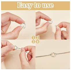 2 шт. 925 кольца-пружины из стерлингового серебра с родиевым покрытием STER-GO0001-14