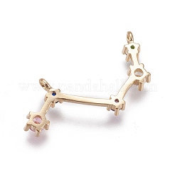 Pendentifs avec zircon cubiques à micro-pavés en laiton&nbsp;ZIRC-F099-19G-07