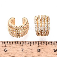 Латунные серьги-манжеты из прозрачного кубического циркония EJEW-T047-81G