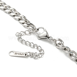 Двухслойные ожерелья из нержавеющей стали 304 со стеклом NJEW-K259-02P