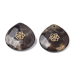 Подвеска из натуральной морской яшмы со стразами G-N326-133-07