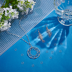 50 шт. 925 закрытых соединительных кольца из стерлингового серебра с родиевым покрытием FIND-GA0006-77