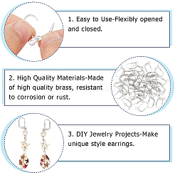 200 шт. латунные серьги с защелкой&nbsp;KK-SP0001-04P