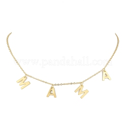 Collier avec pendentif lettre Mama en acier inoxydable 304 pour la fête des mères&nbsp;NJEW-JN04702-01