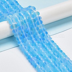 Fili di perline di vetro trasparente smerigliato&nbsp;FGLA-M002-01B