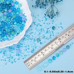 ガラスビーズ  ラウンド＆ヒトデ＆フィッシュ＆ロンデル  混合スタイル  ライトスカイブルー  2.5~14x2.5~13.5x2~8.5mm  穴：1~1.4mm  約200~300個/袋  2袋/箱&nbsp;GLAA-SZ0001-94F