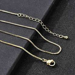 Ожерелья из латунной цепочки-коробки толщиной 1 мм NJEW-Z083-01G