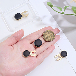 4 шт. 2 стиля запонки из латуни с черной эмалью&nbsp;BUTT-ME0001-07G