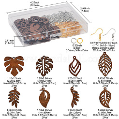 Наборы для изготовления висячих сережек в форме листьев своими руками DIY-FS0008-63A