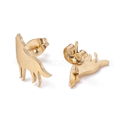 Серьги-гвоздики из нержавеющей стали 304 wolf для женщин&nbsp;LS-EJEW-Z017-13G