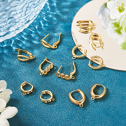 12 шт. 6 стиля латунных сережек-колец&nbsp;KK-TA0002-88