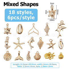 108 stücke 18 arten goldene legierung anhänger charms&nbsp;FIND-DC0007-35