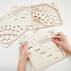 1шт. 5-х уровневая треугольная деревянная стойка для краски с 24 отверстиями AJEW-HY0001-55