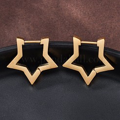 Серьги-кольца Huggie Hoop из нержавеющей стали 304 в форме звезды&nbsp;LS-STAS-H156-05G