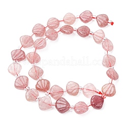 Нити резных бусин из натурального клубничного кварца&nbsp;G-H339-A04-01