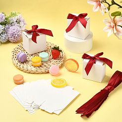 厚紙製キャンディギフトボックス  ポリエステルリボン付き  長方形  暗赤色  7x5x7cm&nbsp;CON-FZC0002-003D-1