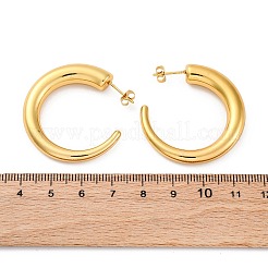 Pendientes de botón de acero inoxidable 304 en forma de C para mujer&nbsp;EJEW-A125-05G