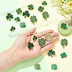 20 pieza de 5 estilos de broches de solapa de esmalte de aleación de trébol del Día de San Patricio para mochilas y ropa&nbsp;JEWB-CJ0003-65