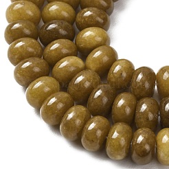 Teñidos naturales blancas abalorios de jade hebras&nbsp;G-G107-A44-01