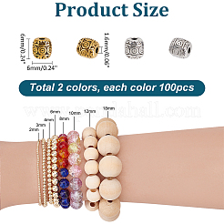 200 шт. 2 цвета бусины из сплава в тибетском стиле TIBEB-PH0005-22