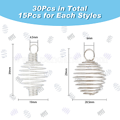 30 pendentif en fil d'acier et 2 styles en acier inoxydable 304&nbsp;STAS-DC0012-65