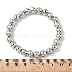 Латунные круглые браслеты из бисера для мужчин и женщин&nbsp;BJEW-B148-05E-P